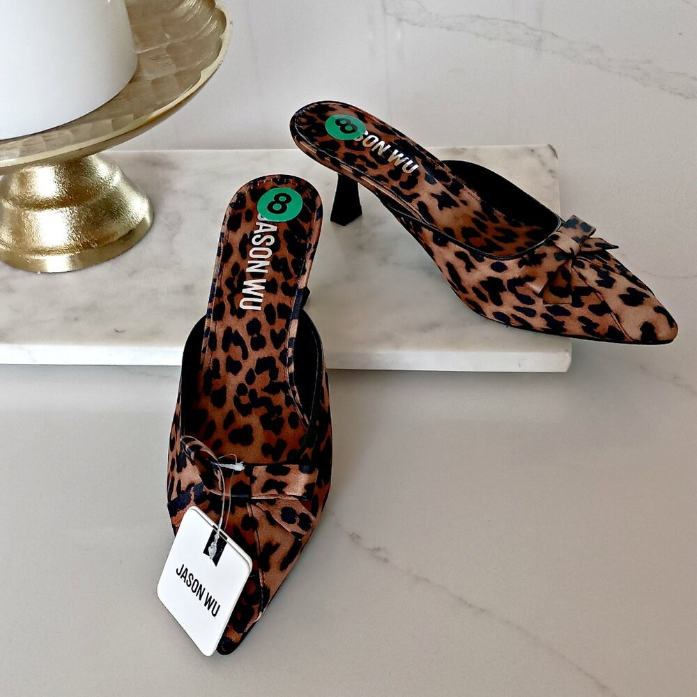 NEW! JASON WU LEOPARD PRINT KITTEN HEELS SZ 8